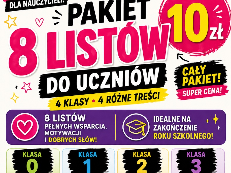 Listy na zakończenie roku szkolnego 2026