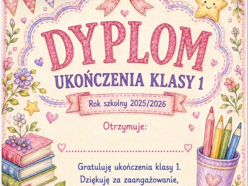 Dyplomy na zakończenie roku szkolnego ☀️