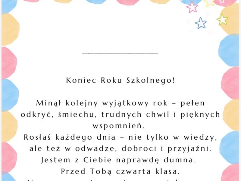 Miniatura 2: Listy na zakończenie roku szkolnego 2026
