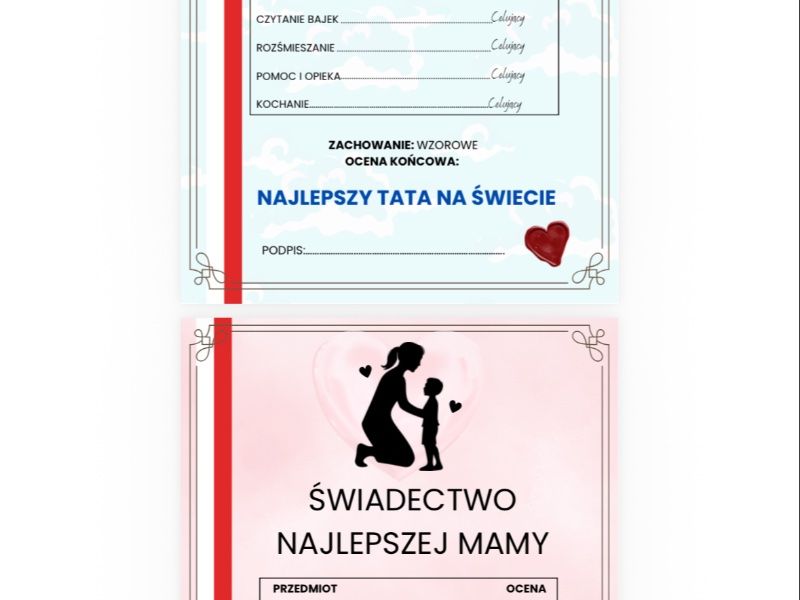 Miniatura 2: Świadectwo najlepszej mamy i taty