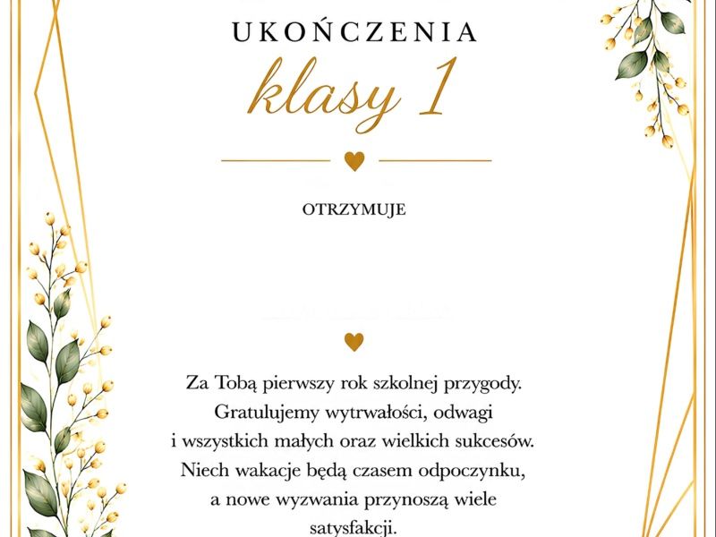 Miniatura 3: ✨ Dyplomy ukończenia przedszkola oraz klas 1–3 ✨