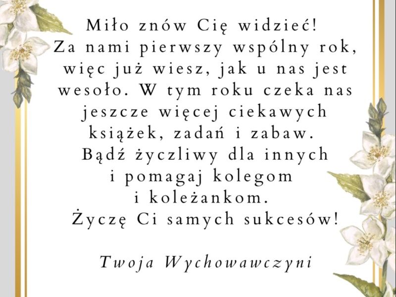 Miniatura 2: Listy dla klas 1–3 na rozpoczęcie roku szkolnego 🍎