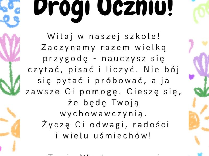 Miniatura 4: Listy dla klas 1–3 na rozpoczęcie roku szkolnego 🍎