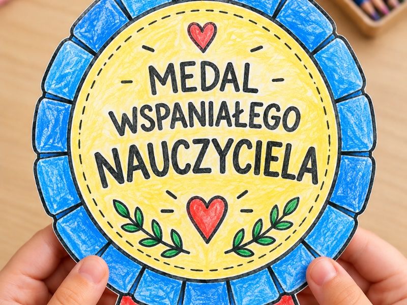 Miniatura 2: 🏅 Medale dla Nauczyciela – do pokolorowania i wręczenia!