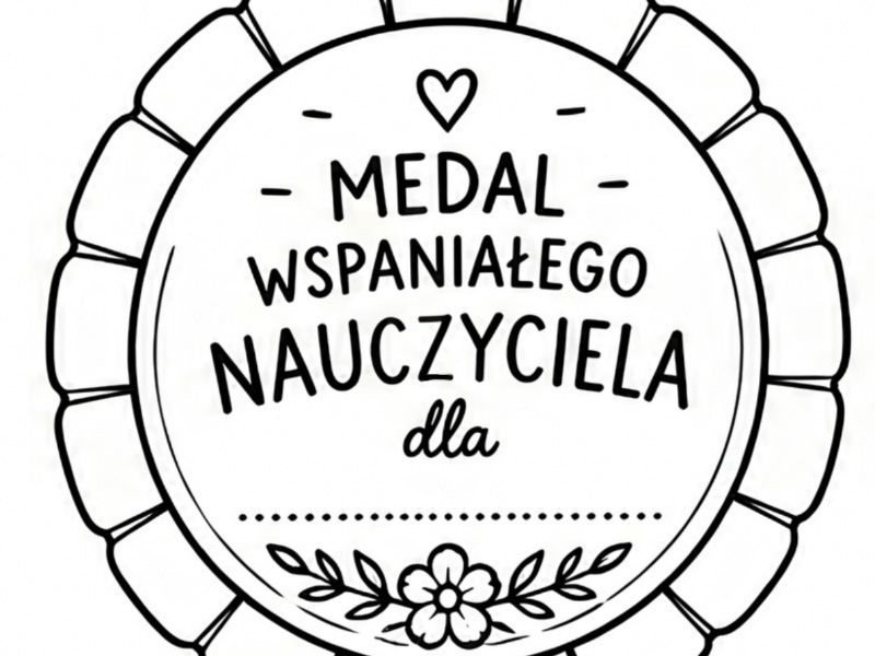 Miniatura 4: 🏅 Medale dla Nauczyciela – do pokolorowania i wręczenia!