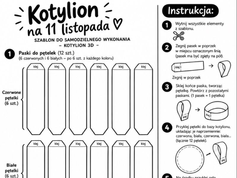 Miniatura 4: Kotylion na 11 listopada – szablon 3D do samodzielnego wykonania