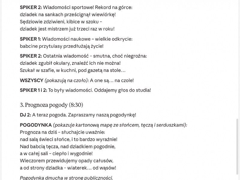 Miniatura 4: Radio Babcia–Dziadek FM🎙️ – scenariusz na Dzień Babci i Dziadka