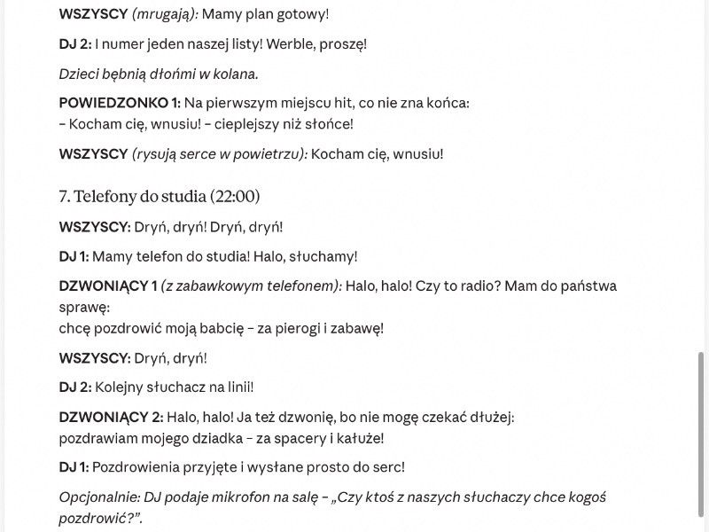 Miniatura 5: Radio Babcia–Dziadek FM🎙️ – scenariusz na Dzień Babci i Dziadka