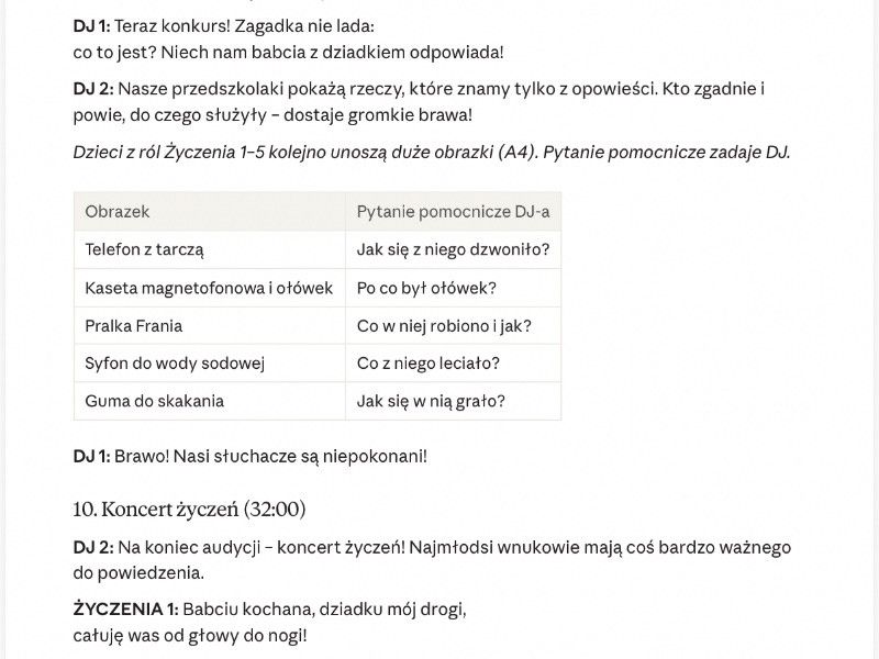 Miniatura 6: Radio Babcia–Dziadek FM🎙️ – scenariusz na Dzień Babci i Dziadka