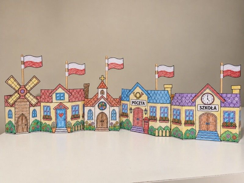 Miniatura 2: 🇵🇱 Patriotyczne miasteczko 3D – zestaw do samodzielnego złożenia